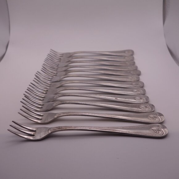 Set of Twelve(12) Stainless Steel Japan Cocktail Forks - Picture 3 of 13
